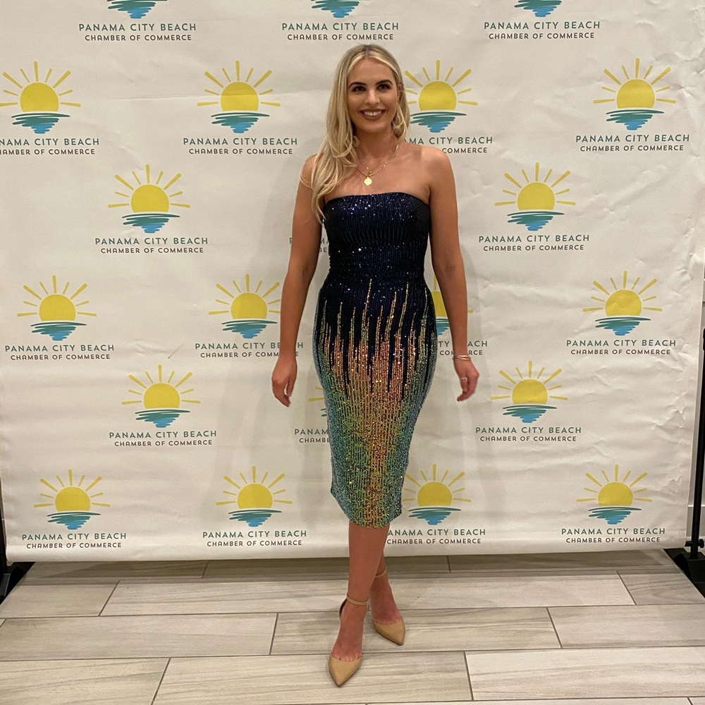Strapless Sequin Mermaid Midi Sparkle Dress